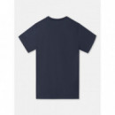 Camisetas Hombre Camiseta SILBON Media Raqueta Azul Marino