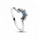 PANDORA Anillo en Plata de Ley Luna Celestial Azul Brillante 192675C01