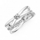 PANDORA Anillo Triple Banda Brillante 199400C01