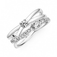 PANDORA Anillo Triple Banda Brillante 199400C01