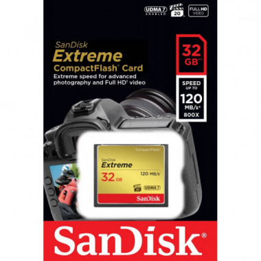SANDISK Compact Flash Extreme 32GB (120MB/S)