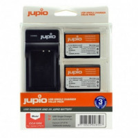 JUPIO 2 Baterias LP-E10 Canon + Cargador USB (CCA1008)