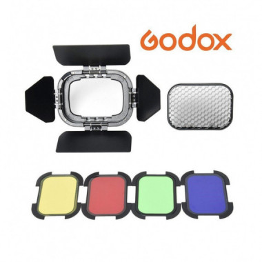 GODOX Juego de Aletas para AD200 + 4 Gels