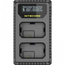 NITECORE USN1 Cargador Sony NP-FW50 Dual (2 Baterias 1 Usb)