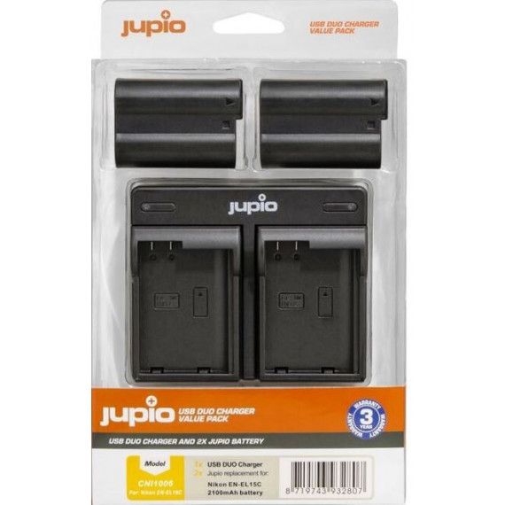JUPIO Cargador Doble + 2 Baterias EL-15C Ref. CNI1006