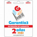 GARANTÍA3 Extensión de Garantía hasta 500 Euros  GARANTIA3