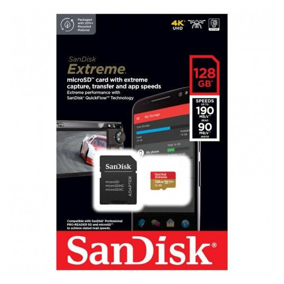 SANDISK Tarjeta Extreme Micro Sdxc Uhs-i 128GB 190M/S