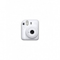 FUJIFILM Camara Mini Instax 12 Kit Color Blanco  + Papel 10 Fotos + 3 Portara Retratos