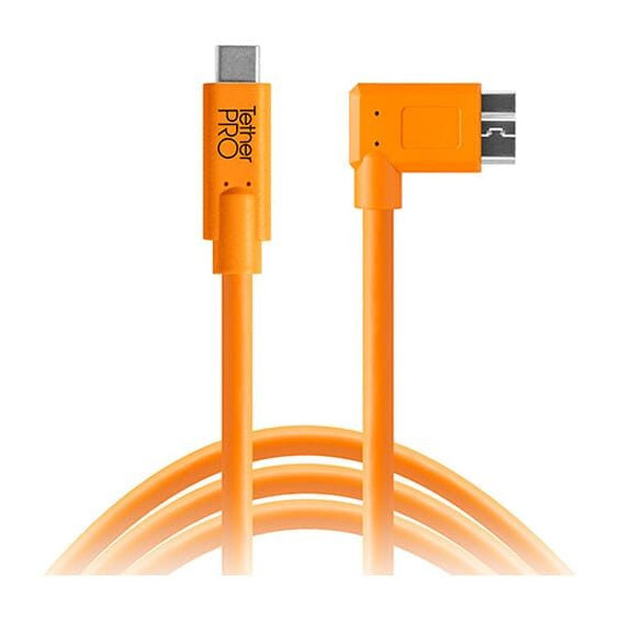 TETHERPRO CABLE USB-C A MICRO-B RIGHT ANGLE ( 4.6m ) REF. CUC33R15-ORG