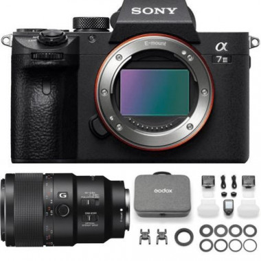 SONY A7 Iii + 90MM F2.8G Oss+ Godox Flash Anular Macro Kit Dental MF-R76S+