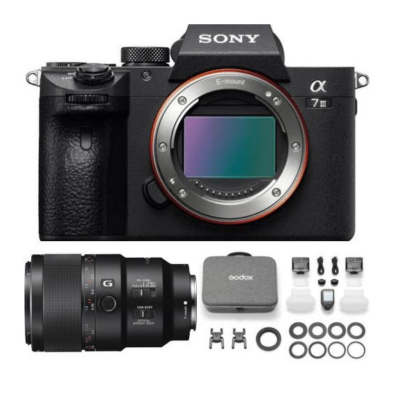 SONY A7 Iii + 90MM F2.8G Oss+ Godox Flash Anular Macro Kit Dental MF-R76S+