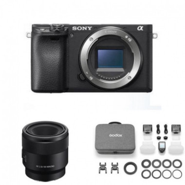 SONY Alpha Ilce 6400 + 90MM F2.8 + Godox Flash Anular Macro Kit Dental MF-R76S +