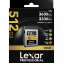 LEXAR Tarjeta Memoria 512GB Cfexpress 4.0 Tipo B Gold 3600MB/S