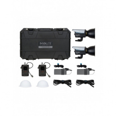 NANLITE Kit 2 Foco FC-120B Bi-color + Bateria Grip