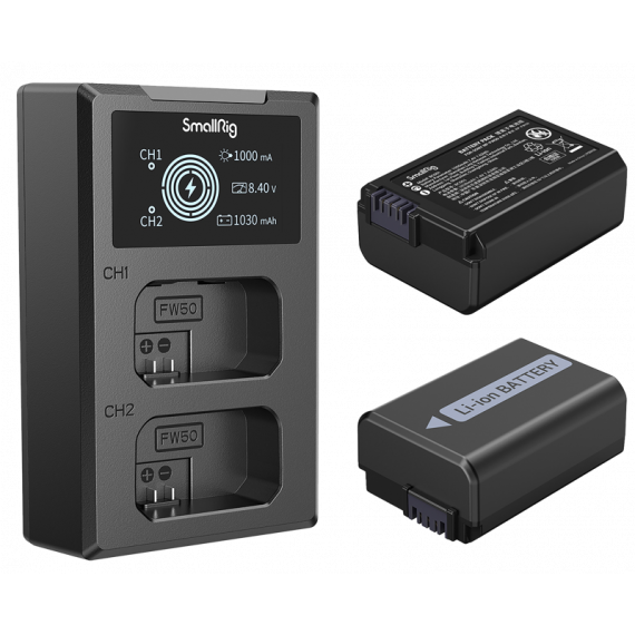 SMALLRIG NP-FW50 Camera Battery And Charger Kit 3818