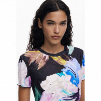 Desigual Camiseta flores textura 25WWTK52-2000