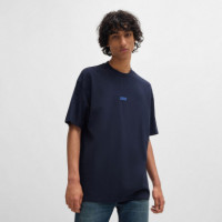 HUGO Camiseta de Algodón Azul 50509776-405