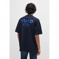 HUGO Camiseta de Algodón Azul 50509776-405