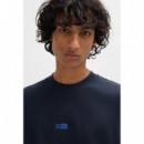 HUGO Camiseta de Algodón Azul 50509776-405
