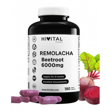 Hv- Remolacha 6000 Mg | 180 Capsulas Veganas  HIVITAL