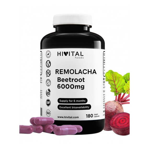 Hv- Remolacha 6000 Mg | 180 Capsulas Veganas  HIVITAL