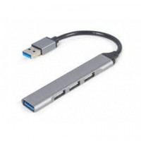 GEMBIRD Hub USB 3.0 a 1 USB 3.1 + 3 USB 2.0 Plateado