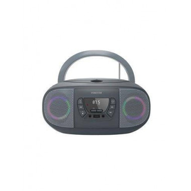 FONESTAR Radio CD Portatil BLUETOOTH Boom-go Negro con Usb, MP3, Aux In con Luces