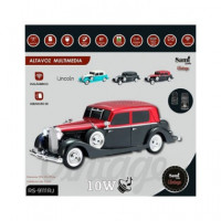 SAMI Altavoz Inalambrico Vintage Coche LINCOLN 10W RS-9111 Rojo TWS,FM,Usb,Micro Sd