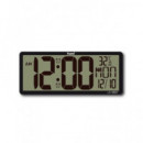 SAMI Reloj de Pared y Sobremesa Digital Xl LD-12507 con Temperatura,multi Idiomas Negro