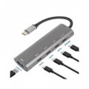 Hub 5 en 1 Tipo C a 4XTIPO C/1XUSB a 3.0 TCV010  FGNS