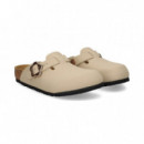 Zueco Hebilla Birko-flor Beige  BIRKENSTOCK