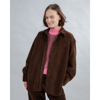 Blusas y Camisas Sobrecamisa BRAVA FABRICS Larga Pana Chocolate