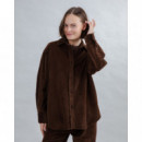 Blusas y Camisas Sobrecamisa BRAVA FABRICS Larga Pana Chocolate