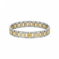 2040556 Pulsera LACOSTE Hombre Metropole de Acero Bañado en Oro