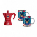 Set Cafetera BIALETTI 6 TAZAS+2 Tazas Joyful Christmas
