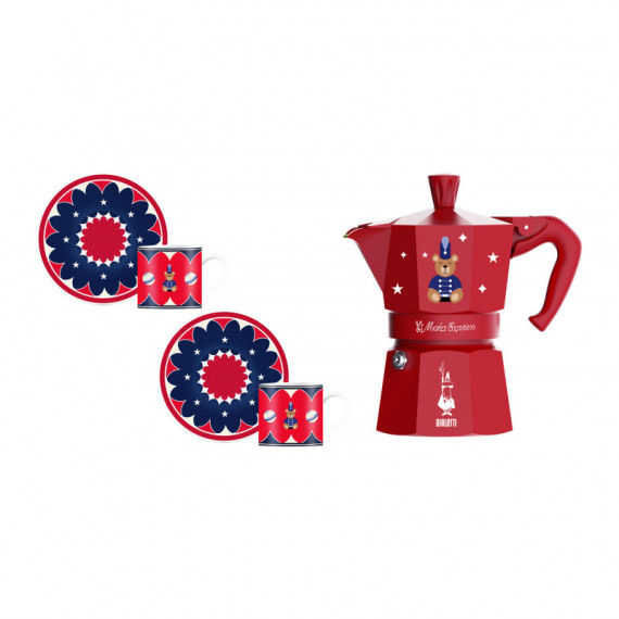 Set Cafetera BIALETTI 3 TAZAS+2 Tacitas Joyful Christmas