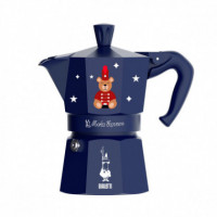Cafetera BIALETTI 3 Tazas Joyful Christmas Azul