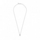 PANDORA Collar en Plata de Ley Colgante Doble Corazón Brillante 391229C01