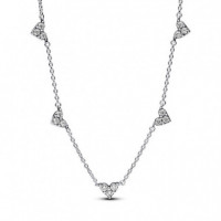 PANDORA Collar Cadena Corazón Triple Gema 393160C01-45