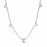 PANDORA Collar Cadena Corazón Triple Gema 393160C01-45