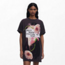 DESIGUAL Vestido Corto Tipo Camiseta 25SWVK20-2002