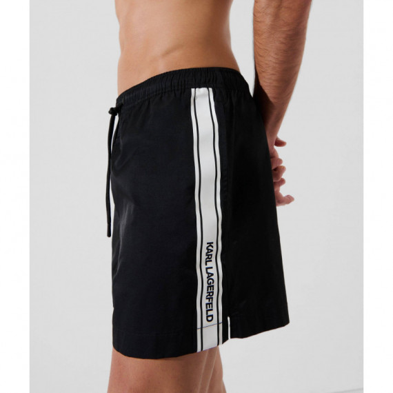 Elongated Logo Boardshorts Black  KARL LAGERFELD