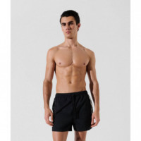 Elongated Logo Boardshorts Black  KARL LAGERFELD