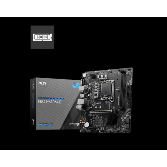 MSI Placa Base Pro H610M-E DDR5 LGA1700 14TH/ 13TH/ 12TH Gen/ 2XDDR5/ 1XHDMI/ 1XVGA/ Micro Atx.