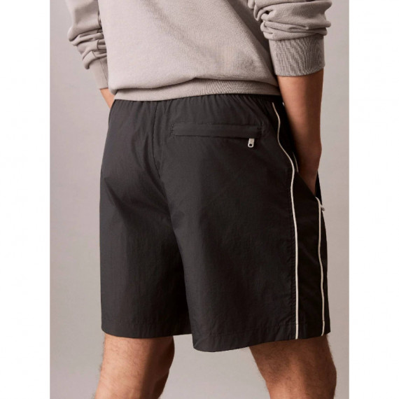 Relaxed Crinkle Nylon Track Shor Ebony  CALVIN KLEIN