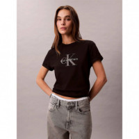 Hero Ss Classic Monologo Cneck T Black  CALVIN KLEIN