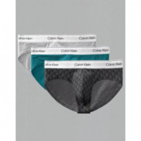 Hip Brief 3PK Sleet/seamless Emblem_blac  CALVIN KLEIN