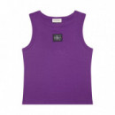 Camiseta de Tirantes de Canalé con Monologo Tejido  CALVIN KLEIN