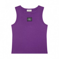 Camiseta de Tirantes de Canalé con Monologo Tejido  CALVIN KLEIN