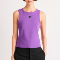 Camiseta de Tirantes de Canalé con Monologo Tejido  CALVIN KLEIN